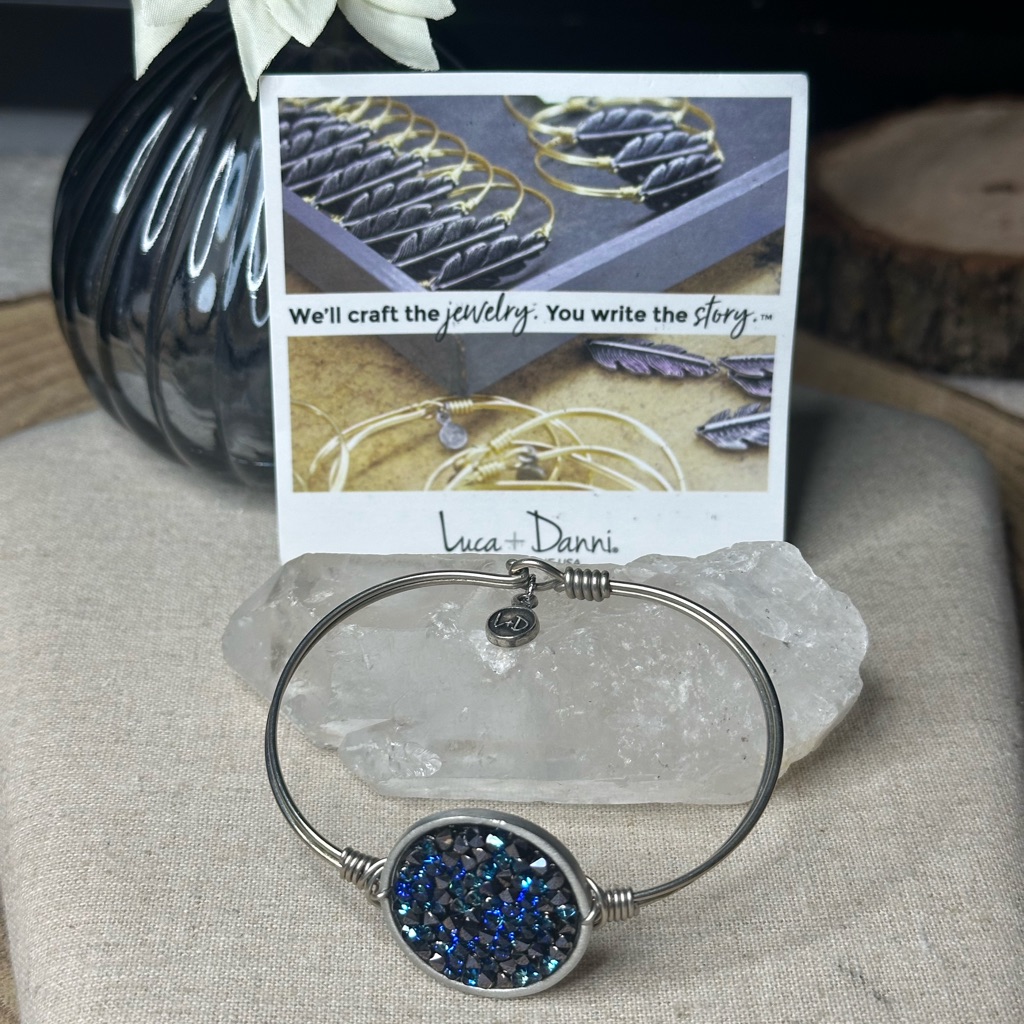 Luca + Danni Druzy Silver Bracelet With Sparkling Blue Accents